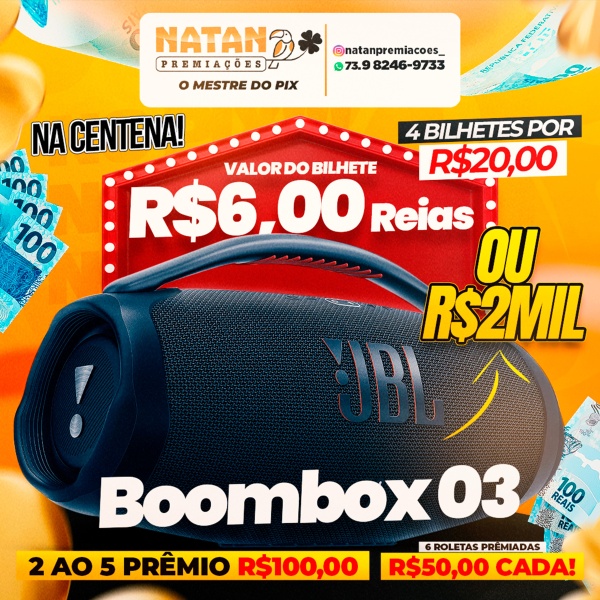 Boombox 3 ou 2.000 no pix